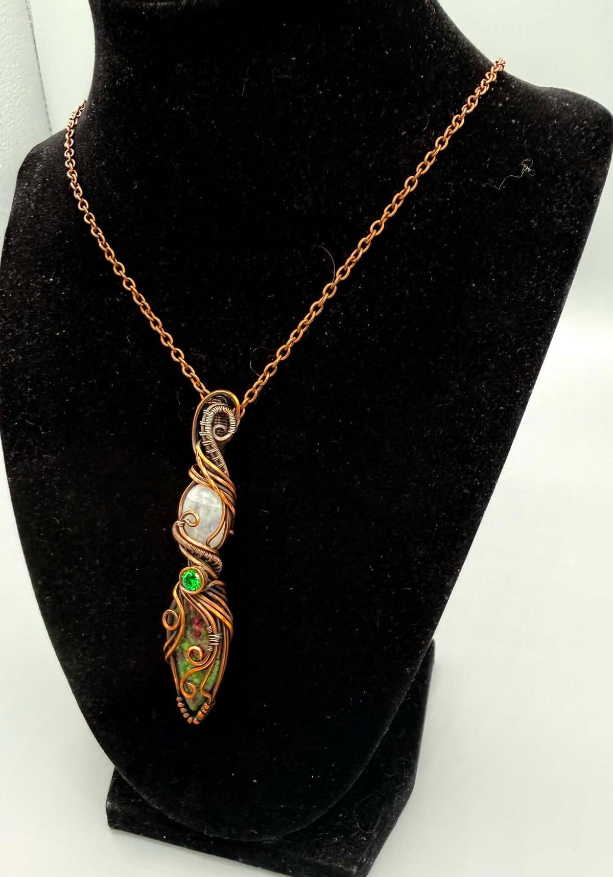 Courage & New Beginnings Bloodstone + Moonstone Necklace - Twysted Treasures