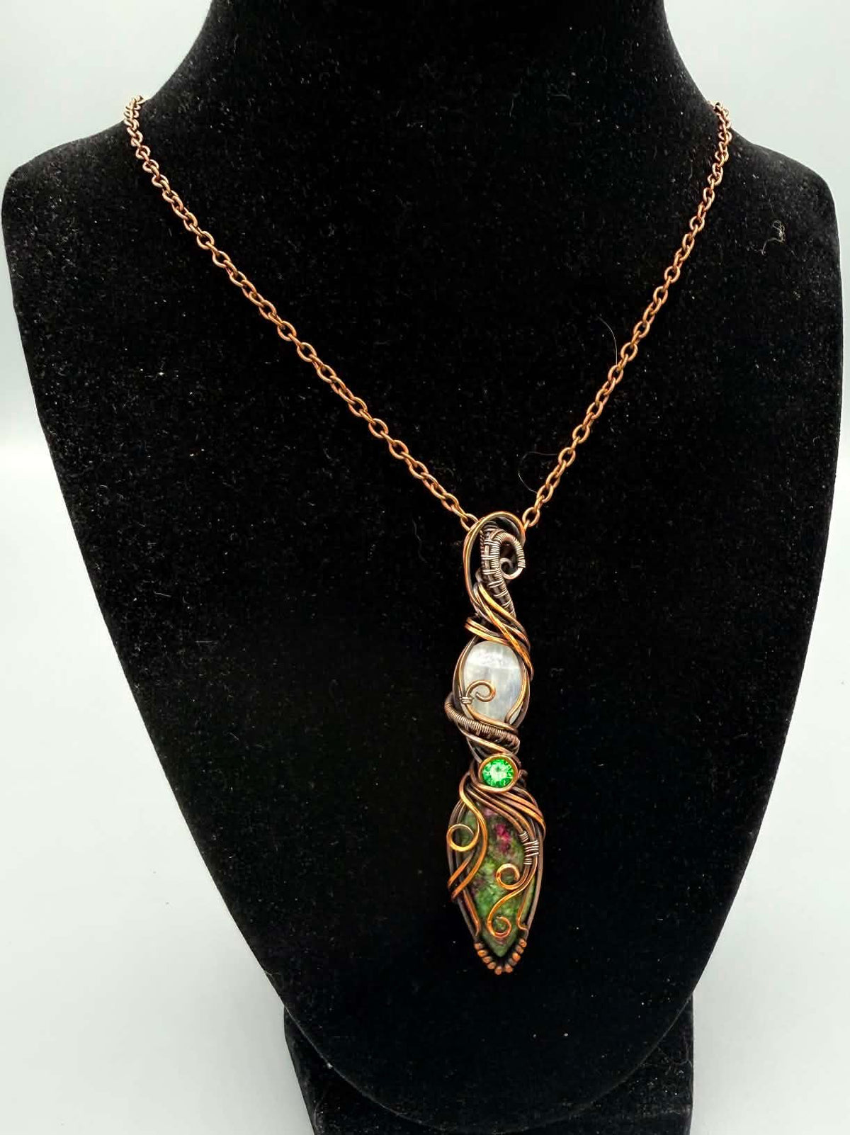 Courage & New Beginnings Bloodstone + Moonstone Necklace - Twysted Treasures