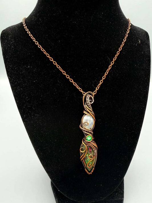 Courage & New Beginnings Bloodstone + Moonstone Necklace - Twysted Treasures