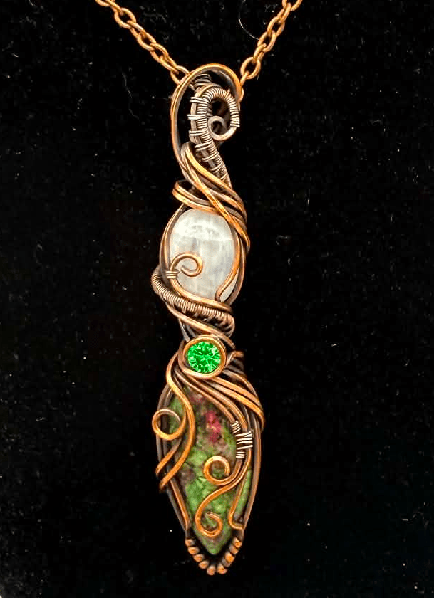 Courage & New Beginnings Bloodstone + Moonstone Necklace - Twysted Treasures
