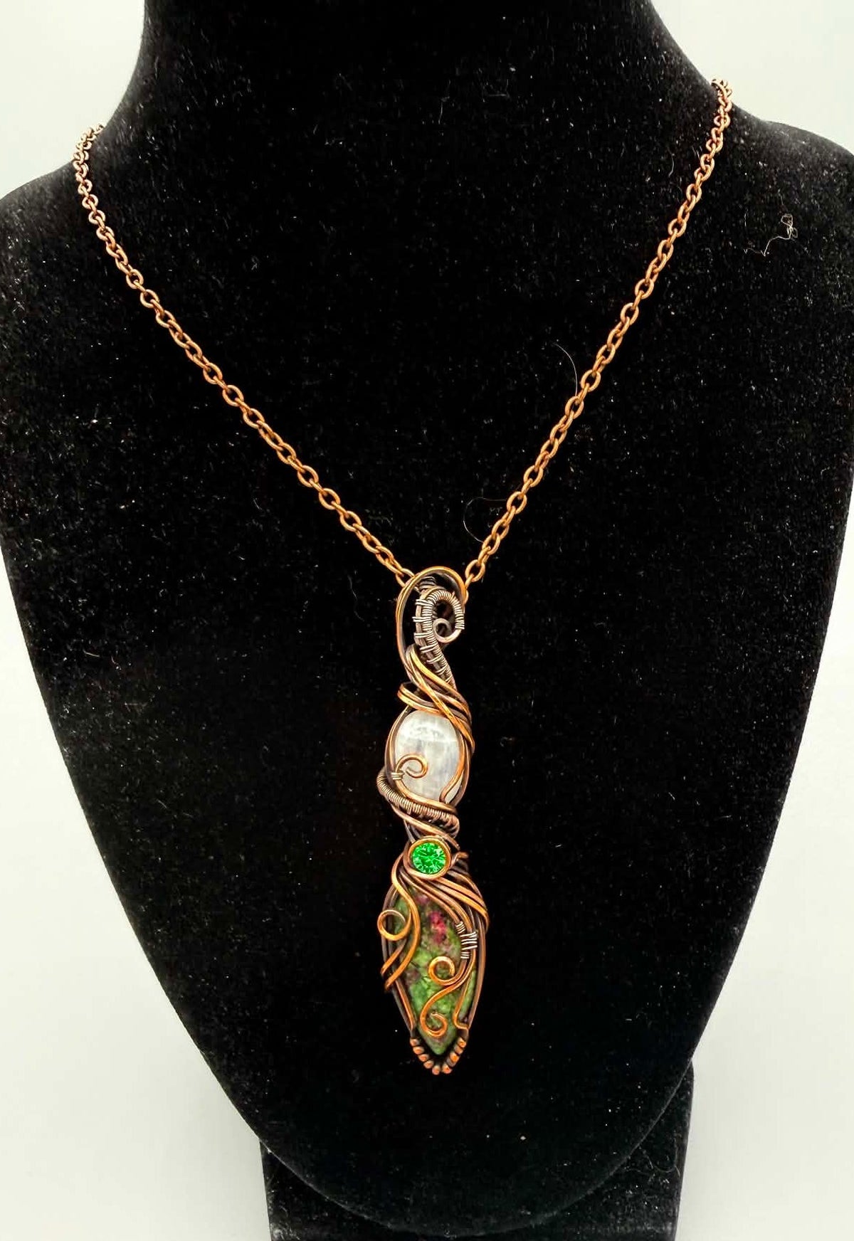 Courage & New Beginnings Bloodstone + Moonstone Necklace - Twysted Treasures