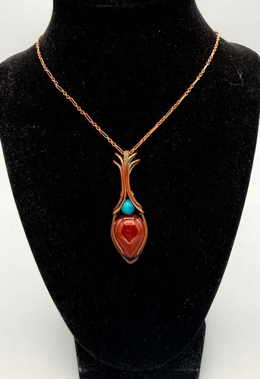 Ember Guardian Red Jasper Necklace - Twysted Treasures